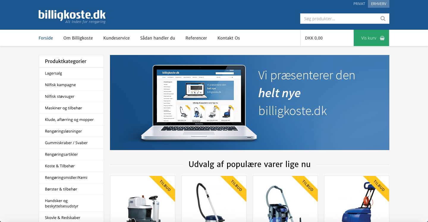 Skærmbillede af billigkoste.dk